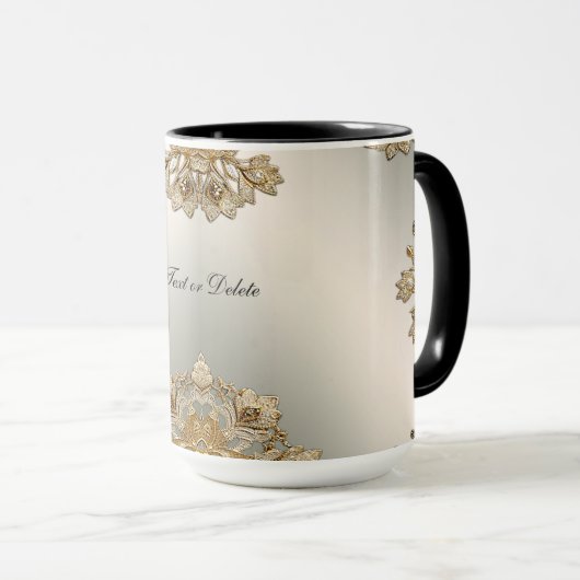 Goud  Bloemen Mok (Voorkant rechts)