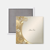 Goud Bloemmagneet Magneet (Voorkant / Achterkant)