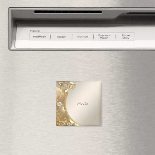 Goud  Bloemmagneet Magneet (Insitu (Vaatwasser))