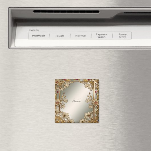 Goud Bloemmagneet Magneet (Insitu (Vaatwasser))