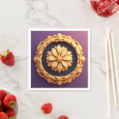 Goud  bloemmedaillon ontwerp servet (Insitu)