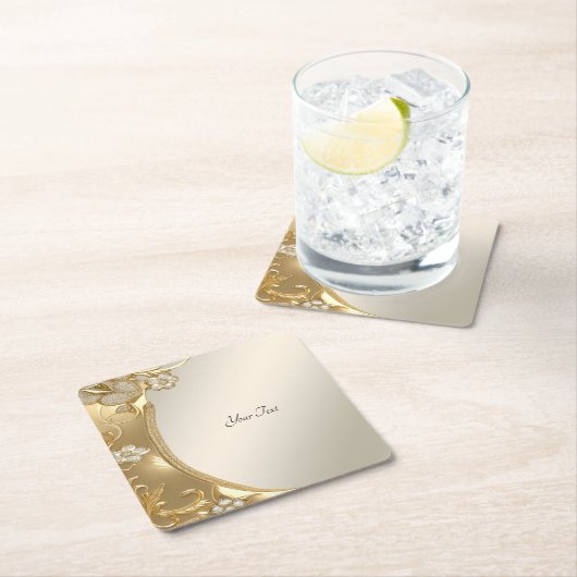 Goud  Bloempapier Onderzetter (Insitu)