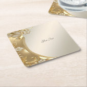 Goud  Bloempapier Onderzetter (Schuin)