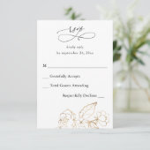 Goud-bloesem zonder maaltijdverticale RSVP (Staand voorkant)