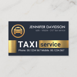 Goud blokkeert taxichauffeur taxivervoer visitekaartje