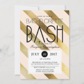 Goud & Blush Bachelorette Bash | Uitnodigen voor f Kaart (Voorkant)