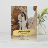 Goud Blush Moderne Foto Save The Date (Staand voorkant)