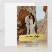 Goud Blush Moderne Foto Save The Date (Voorkant / Achterkant)