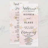 Goud, Blush & Off White Stars trouwprogramma (Voorkant / Achterkant)