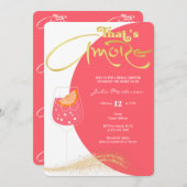 Goud # Blush Rood Dat is Amore Vrijgezellenfeest P Kaart (Voorkant / Achterkant)