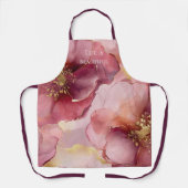 Goud Blush Roze Bourgondië Bloem Schort (Voorkant)