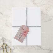 Goud Blush Roze Vogels Baby Shower Cadeaulabel (Met Touw)