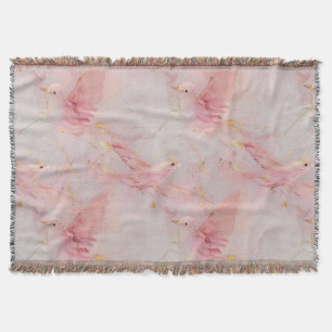 Goud Blush Roze Vogels Deken