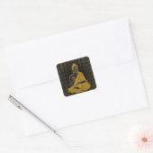 goud Boeddha Vierkante Sticker (Envelop)