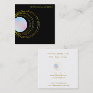 Goud Boho Roze Maan Heilige Geometrie Maan Lunas  Vierkante Visitekaartje