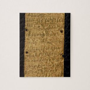 Goud bord met inscriptie van de Fenicus, van Santa Legpuzzel