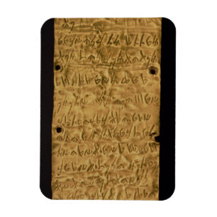 Goud bord met inscriptie van de Fenicus, van Santa Magneet