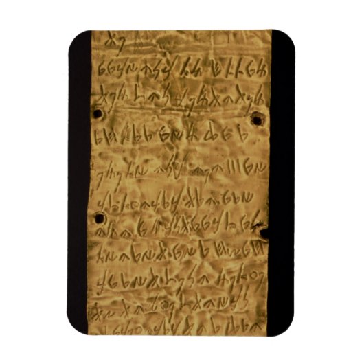 Goud bord met inscriptie van de Fenicus, van Santa Magneet (Verticaal)