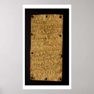 Goud bord met inscriptie van de Fenicus, van Santa Poster