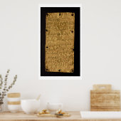 Goud bord met inscriptie van de Fenicus, van Santa Poster (Keuken)