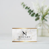 Goud border marmer van de notaris-ondertekenaar visitekaartje (Staand voorkant)