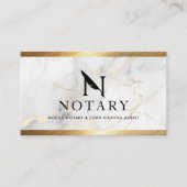 Goud border marmer van de notaris-ondertekenaar visitekaartje (Voorkant)