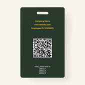 Goud & bos groene cirkel foto medewerker badge (Achterkant)