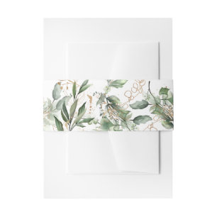 Goud botanisch Eucalyptus Elegant Greenery Sage Uitnodigingen Wikkel