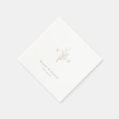 Goud, botanisch monogram rustige bruiloft servet (Hoek)