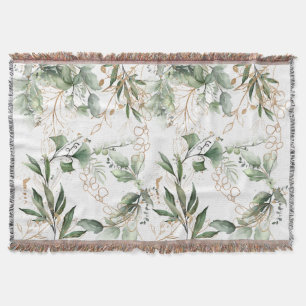 Goud botanische Eucalyptus Elegant Greenery Moss Deken
