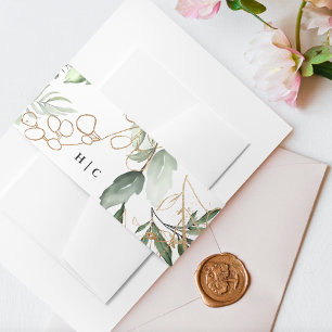 Goud botanische Eucalyptus Elegant Greenery Moss Uitnodigingen Wikkel