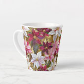 Goud Bourgogne Brons Roze Rood Wit Poinsettia Latte Mok (Linkerhoek)