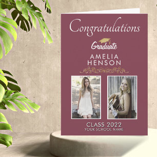 Goud Bourgondië Afgestudeerd 2 Foto Afstuderen Kaart