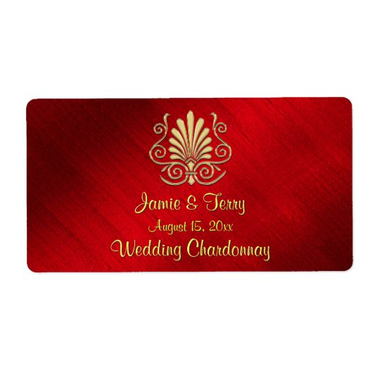 Goud Bourgondië Art Deco Party H Wijnlabel Etiket (Voorkant)