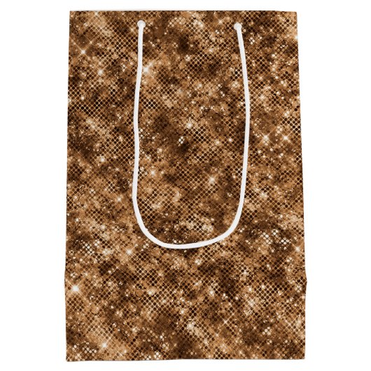 Goud Brons Confetti Glitter Medium Cadeauzakje (Achterkant)
