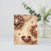 Goud & Brons Diwali Scrapbook Papier Printables Kaart (Staand voorkant)