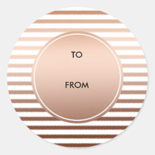 Goud Brons Ombre Strepen Ronde Sticker