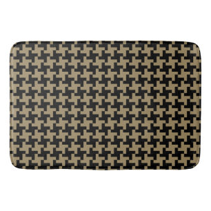 Goud Bruin En Zwart Klassiek Spijkerrand Patroon Badmat
