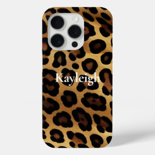 Goud Bruin Leopard Dierenprint iPhone 15 Pro Case