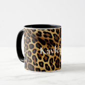 Goud Bruin Leopard Dierenprint Mok (Voorkant links)