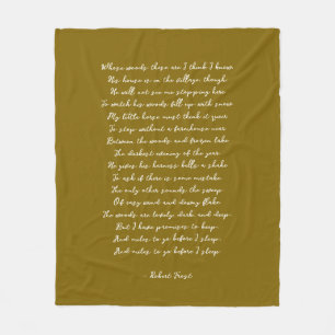 Goud Bruine Aangepaste Gedicht Song Tekst Citaat  Fleece Deken