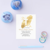 Goud/BUDGET/Doop Uitnodiging. Flyer (Enkel)