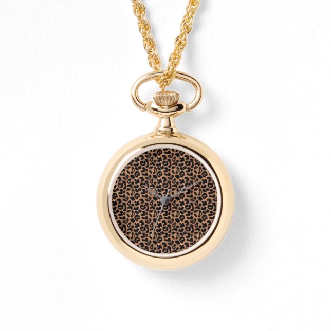 Goud, cheetah, design, horloge, te koop! horloge (Voorkant)