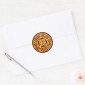 goud Chinees Dubbel Geluk Bruiloft Stickers 05 (Envelop)