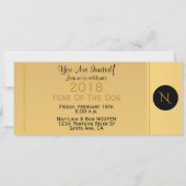 Goud Chinees Hondenpapercut 2018 Monogram Platte K Kaart (Achterkant)