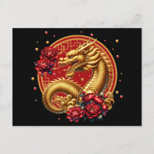 Goud Chinees Nieuwjaar Dragon Briefkaart