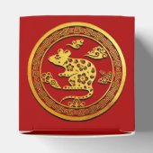 Goud Chinees schijfsnijdend Rat Jaar Kies Kleur CC Bedankdoosjes (Bovenkant)
