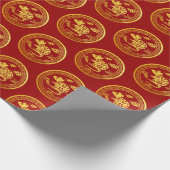 Goud Chinees snijvlak jaar kiezen C WP Cadeaupapier (Hoek)