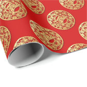 Goud Chinees tijdenjaar met papiersnijden Kies kle Cadeaupapier (Rol Hoek)