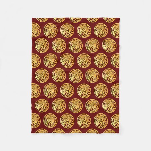 Goud Chinees tijdenjaar met papiersnijden Kies kle Fleece Deken (Voorkant)